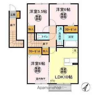 サンライズYAMATO A【2階】の間取り