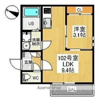 GRANDTIC平安通【1階】の間取り