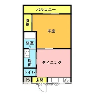 グランドハウス幸明【203号室】の間取り