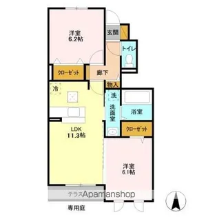 クレールフラッツ天王台【1階】の間取り