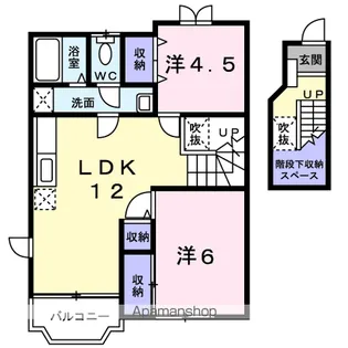 プチシャンⅡ【2階】の間取り