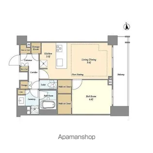 オアーゼ新宿市谷薬王寺【2階】の間取り