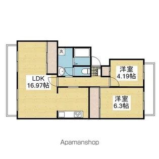 K’SB山越Ⅰ【105.号室】の間取り