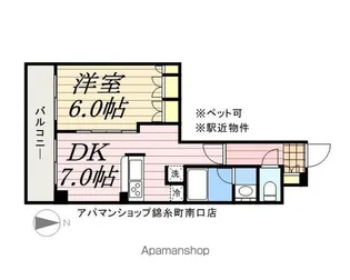 エスティメゾン錦糸町Ⅱ【906号室】の間取り