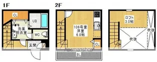 DUPLEST ORANGE Ⅲ(仮称DUPLEST祇園)【106号室号室】の間取り