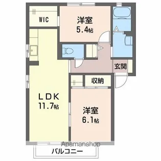 バリュージュJIN B棟【1階】の間取り