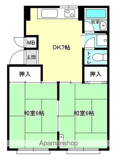 ジュネス21【20A号室】の間取り