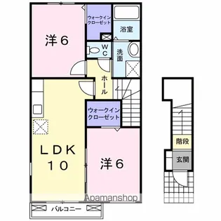 メゾン アスナロ Ⅱ【2階】の間取り