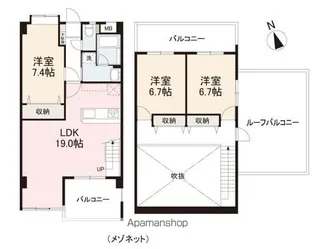 ビオトープ三条【3階】の間取り