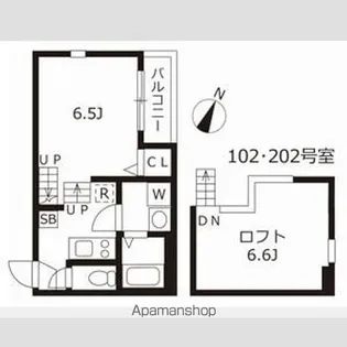 ハーモニーテラス白子町【202CP号室】の間取り
