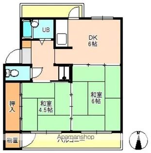 観音アパートC10号棟【401号室】の間取り