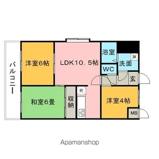 サンセーヌ中央町【1101号室】の間取り