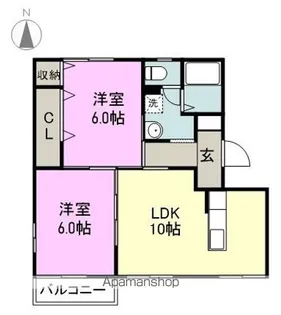 フレグランスシティ【D102号室】の間取り