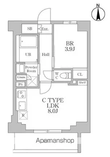 ルネサンスコート東新宿【7階】の間取り