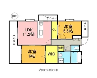グランメール錦水【1階】の間取り