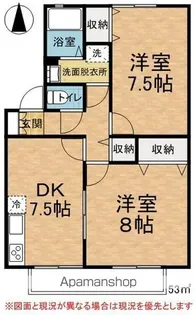 ウィステリア沢村【B107号室】の間取り