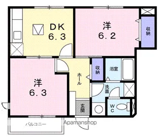 ペスカ フルール【1階】の間取り