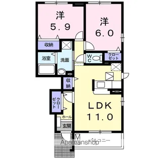 サン・エアリーA【1階】の間取り