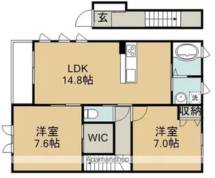 山茶花A【201号室】の間取り