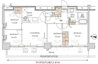 ブランシエスタ木場【7階】の間取り