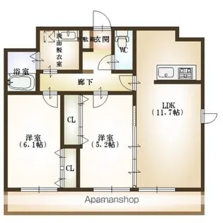 カーネ米山【6階】の間取り