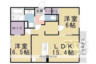 セジュールオッツGT長岡京【103号室】の間取り