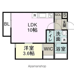 ラルーチェ松橋駅前【102号室】の間取り