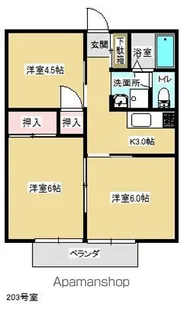 コーポ渡辺Ⅱ【2階】の間取り