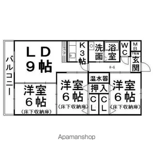 フェイマスKITAMI3番館【405号室】の間取り