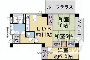 御所前スカイマンション【409号室】の間取り