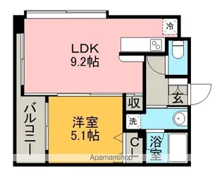 アクタス天神北【5階】の間取り