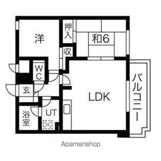 旭山シャトー桂和【2階】の間取り