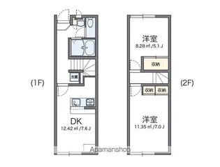 レオパレス辺屋新田【104号室】の間取り