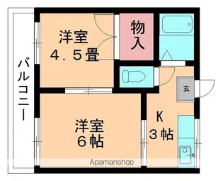 高品ハイツ【202号室】の間取り