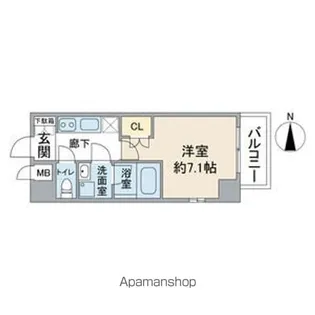 1Kの間取り画像