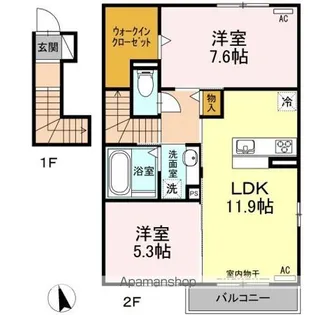 シャルム エトワール【2階】の間取り