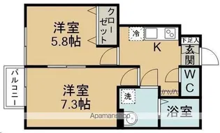 MYSTAR【102号室】の間取り