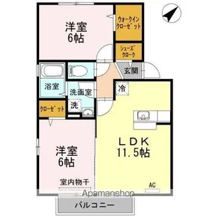 オリジアス Ⅰ番館【205号室】の間取り
