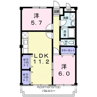 マロード月輪【3階】の間取り