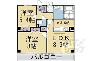 ヴァン青雲【202号室】の間取り