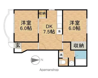 ロジュマンラフィネ【1階】の間取り