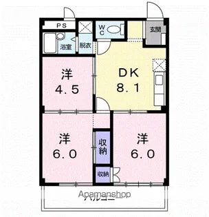杉本ハイツ【2階】の間取り