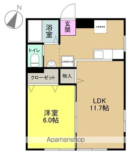 グリーンウッド【102号室】の間取り