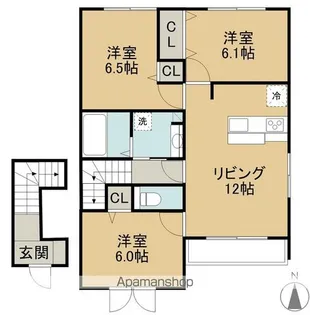 メゾンスピカA棟【2階】の間取り