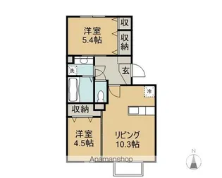 サニーヒルズ【2階】の間取り