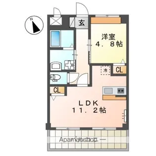 SUNNY HILLS新宮【2階】の間取り