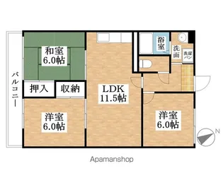 平島ハイツ【3階】の間取り