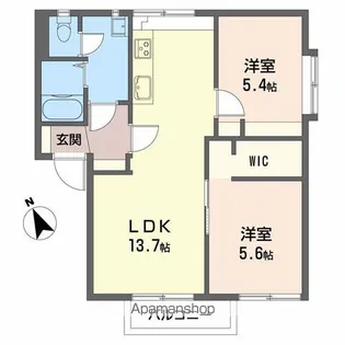 ベルメゾン稲里【C202号室】の間取り
