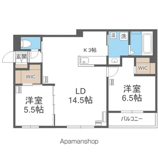 エフュート宮の沢【2階】の間取り
