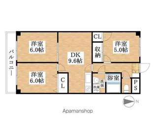 グレイシー高雄【4B号室】の間取り